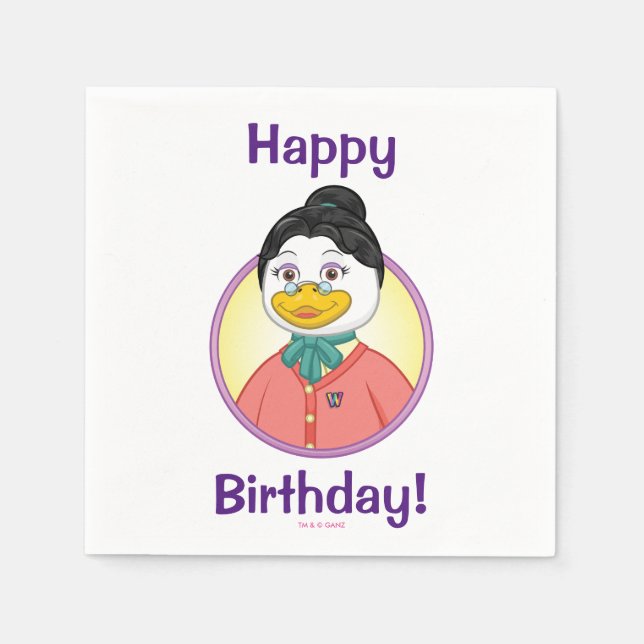 Frau Birdy Serviette (Vorderseite)