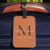 Frau Black Monogram Names Burnt Orange