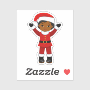 Frau Black Santa Melanin Weihnachtsmann Männer Aufkleber