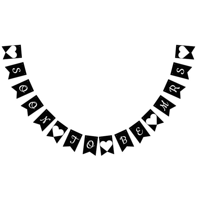 Frau Black u. Weiß-Flagge bald sein Wimpelkette (Alle)