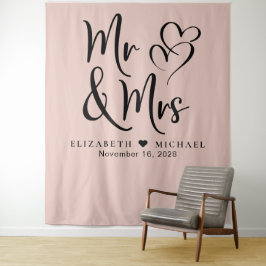 Frau Blush Pink Wedding Wandteppich