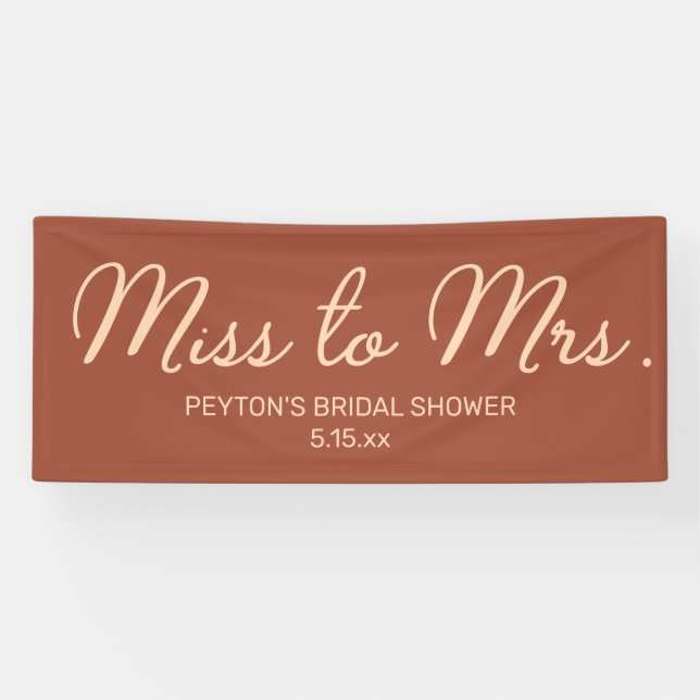 Frau Blush Terracotta Brautparty Name B Banner (Horizontal)