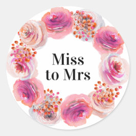 Frau Brautparty Bright Floral Runder Aufkleber