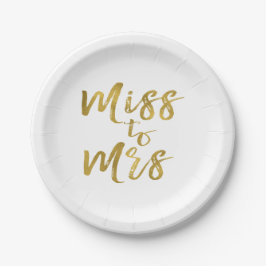 Frau Brautparty Party Gold Foil Pappteller