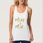 Frau Brautparty Party Gold Foil Tank Top<br><div class="desc">Frau Brautparty Gold Foil Script White T - Shirt für ein modernes und elegantes Brautparty.</div>