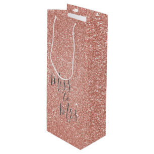 Frau Brautparty Party Rose Gold Sparkle Geschenktüte Für Weinflaschen