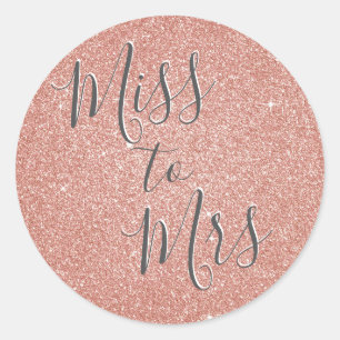 Frau Brautparty Party Rose Gold Sparkle Runder Aufkleber