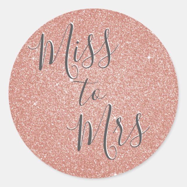 Frau Brautparty Party Rose Gold Sparkle Runder Aufkleber (Vorderseite)