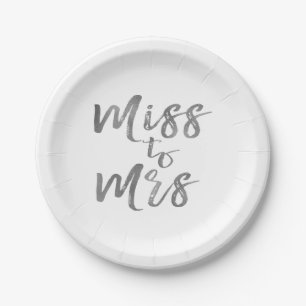 Frau Brautparty Party Silver Foil Pappteller