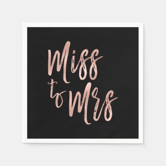 Frau Brautparty Pink - Rose Gold Foil Serviette (Vorderseite)