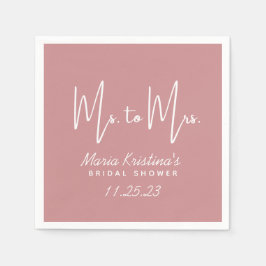 Frau Brautparty Puce Pink Calligraphy Serviette