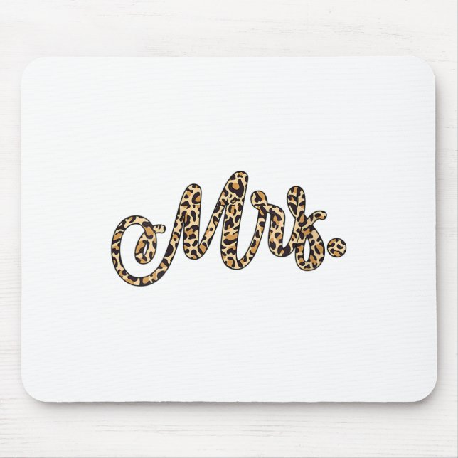 Frau Bride Groom Frau Leopard Print Wedding Match Mousepad (Vorne)