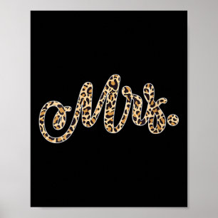 Frau Bride Groom Frau Leopard Print Wedding Match Poster