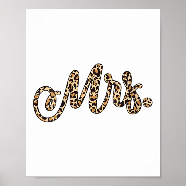 Frau Bride Groom Frau Leopard Print Wedding Match Poster (Vorne)