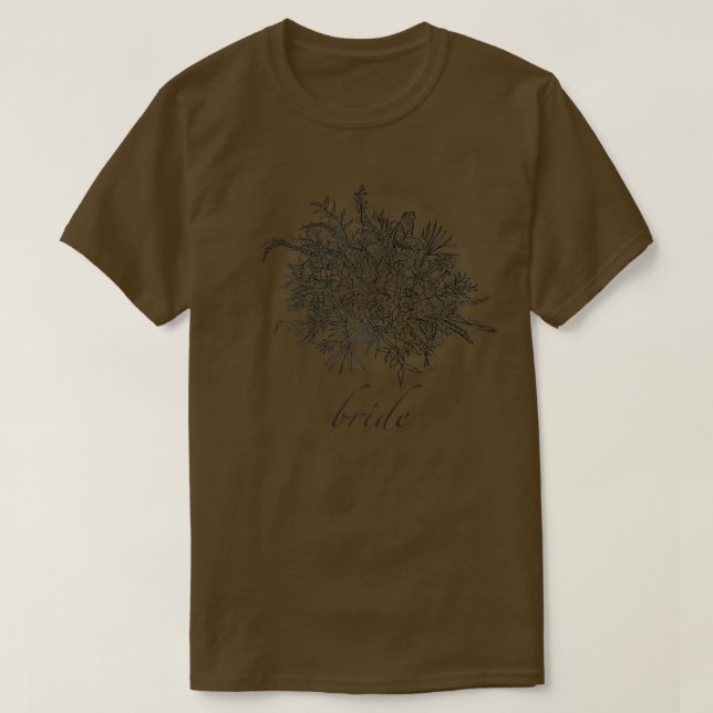 Frau Bride & Wildblume Bouquet T-Shirt (Design vorne)