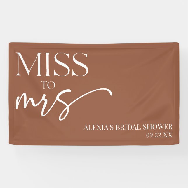 Frau Brown Boho Bohemisches Brautparty Banner (Horizontal)