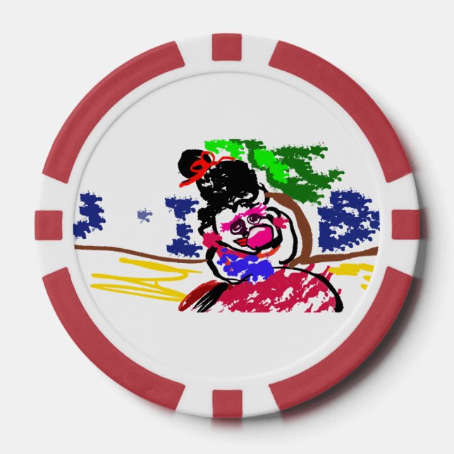 Frau Bubble Gum Strand  Pokerchips (Vorderseite)