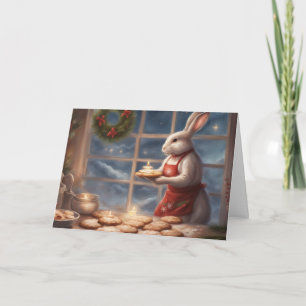 Frau Bunny serviert Weihnachtsgebäck Karte