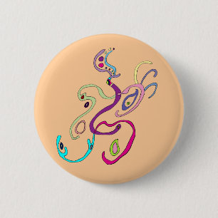 Frau Butterfly, grafische Illustration Button