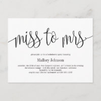 Frau Calligraphy Polterabend Einladung