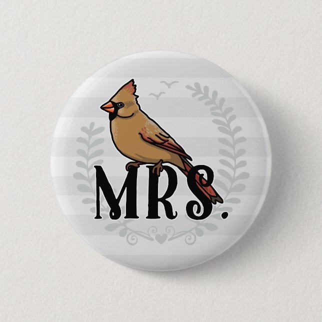 Frau Cardinal Herr und Frau His und ihrs Button (Vorderseite)