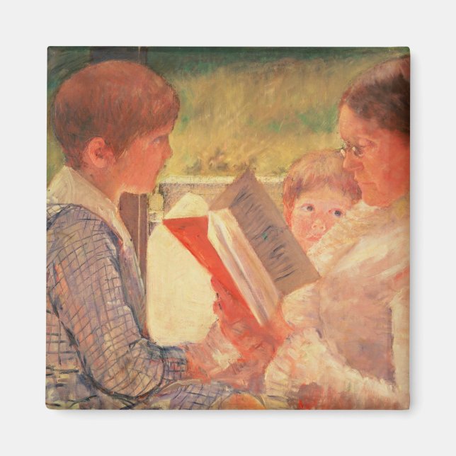 Frau Cassatt Reading zu ihren Enkelkindern, 1888 Magnet (Vorne)