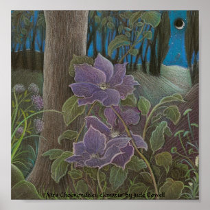'Frau Cholmondeley Clematis durch Moonlight Poster