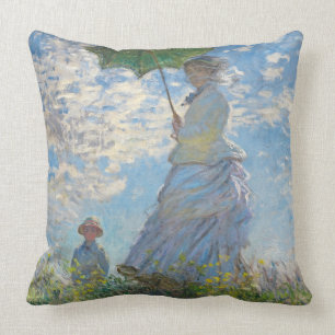 Frau Claude Monets   mit einem Sonnenschirm Kissen