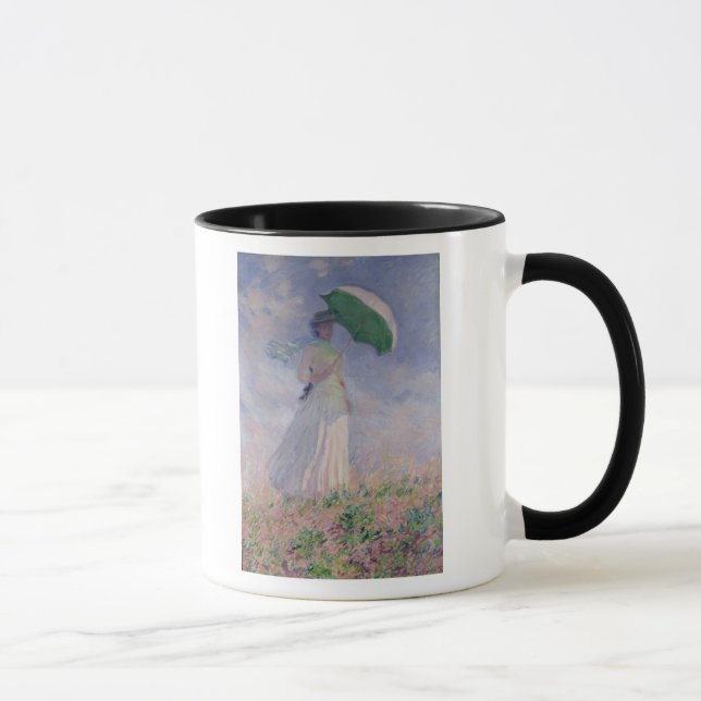 Frau Claude Monets | mit einem Sonnenschirm nach Tasse (Rechts)