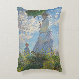Frau Claude Monets mit einem Sonnenschirm Zierkissen