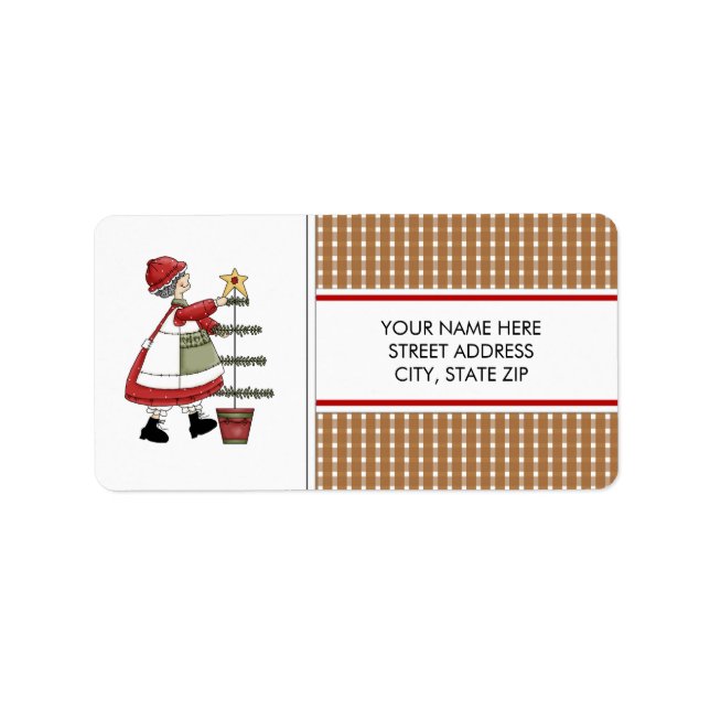 Frau Claus Address Mailing Labels Adressaufkleber (Vorne)