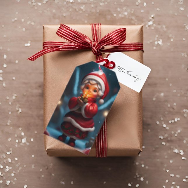 Frau Claus Figure Weihnachtsgeschenk Tag Geschenkanhänger (Von Creator hochgeladen)