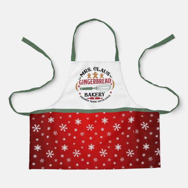 Frau Claus Gingerbread Bäckerei Weihnachten Kleine Schürze (Vorderseite)
