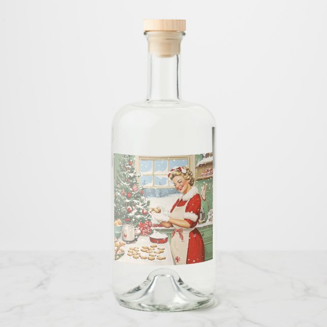 Frau Claus Holiday Baking Delight Alkoholflaschenetikett (Vorderseite)
