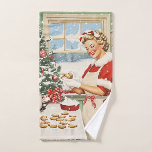 Frau Claus Holiday Baking Delight Badhandtuch Set