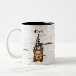Frau Coffee Gnome Zweifarbige Tasse