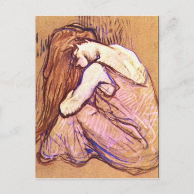 Frau Combing Hair von Toulouse-Lautrec Postkarte (Vorderseite)