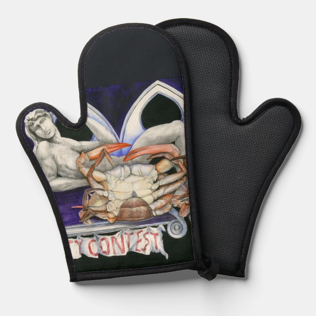 Frau Crabtree, Die neue Welt. Ofenhandschuh (Vorderseite/Rückseite)