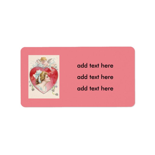 Frau Cupid Heart Daisy Adressaufkleber (Vorne)