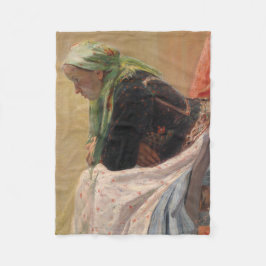 Frau Deep in Thought (von Oleksa Novakivskiy) Fleecedecke