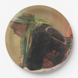 Frau Deep in Thought (von Oleksa Novakivskiy) Pappteller