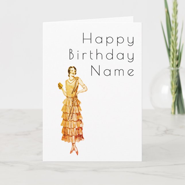 Frau Deko Birthday Karte (Vorderseite)