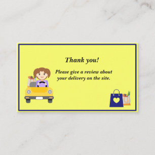 FRAU Delivery Driver Vielen Dank, dass Sie die Übe Visitenkarte