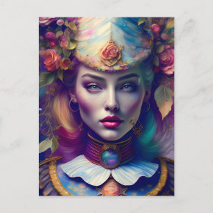 Frau der Blume Postkarte