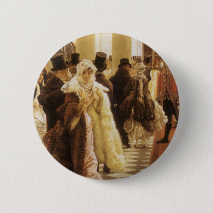 Frau der Mode von Tissot, Vintage viktorianische K Button