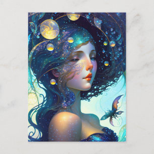 Frau der Sterne Postkarte