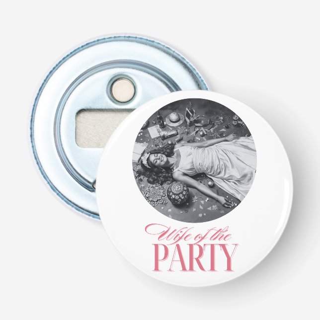 Frau des Party Designs | Brautparty Flaschenöffner (Vorderseite)