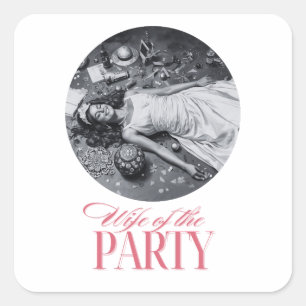 Frau des Party Designs Brautparty Quadratischer Aufkleber