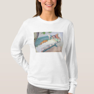 Frau, die auf einer Bank liegt, 1913 (w/c auf T-Shirt