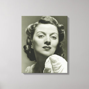 Frau, die in Studio 2 aufwirft Leinwanddruck